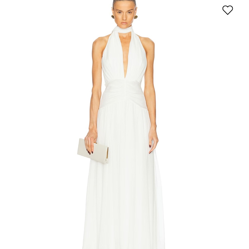 NICHOLAS Arella Dress in Ivory 4
Silk Halter Maxi Dress